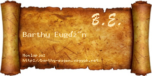 Barthy Eugén névjegykártya